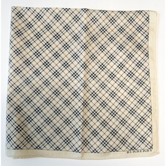 Burberry Scarf Plaid Nova Check Pattern Beige Black & Red Cotton Iconic Preppy - Picture 1 of 8